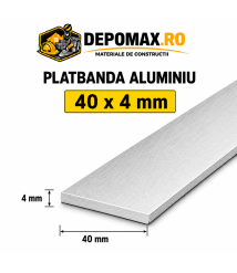 Platbanda aluminiu 40 x 4 mm, 6 metri (EN-AW 6060)
